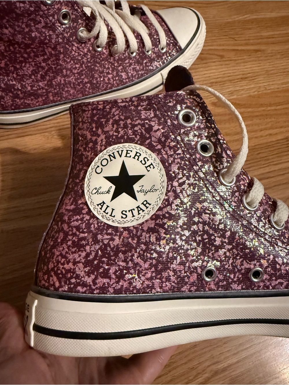 Converse All Star sparkly pink size 9 women’s NEW